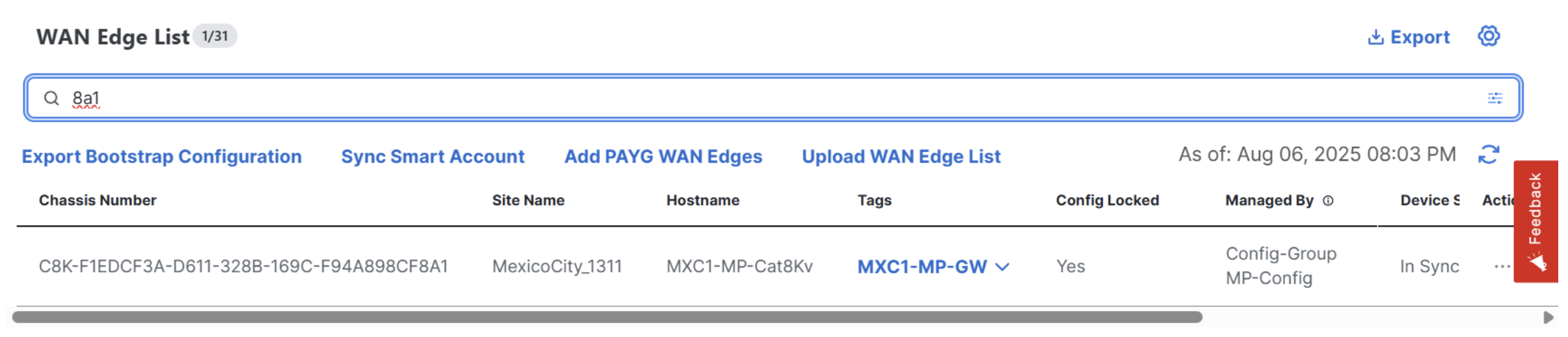 Megaport Config