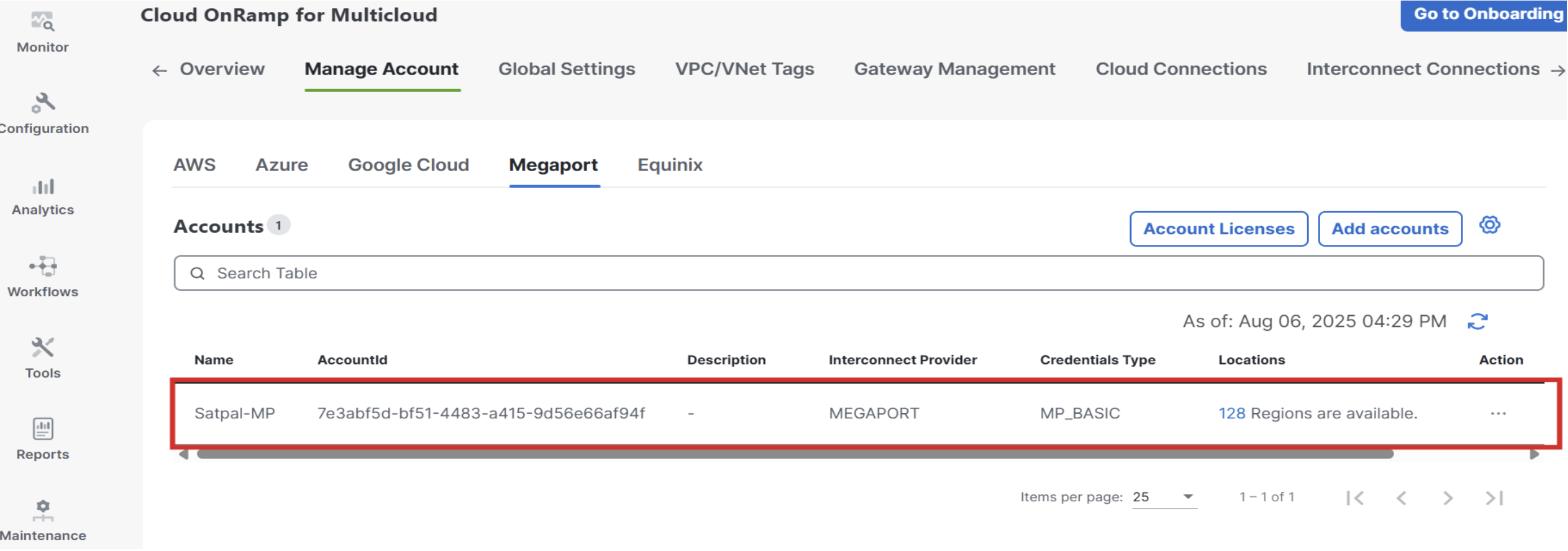 Megaport Config