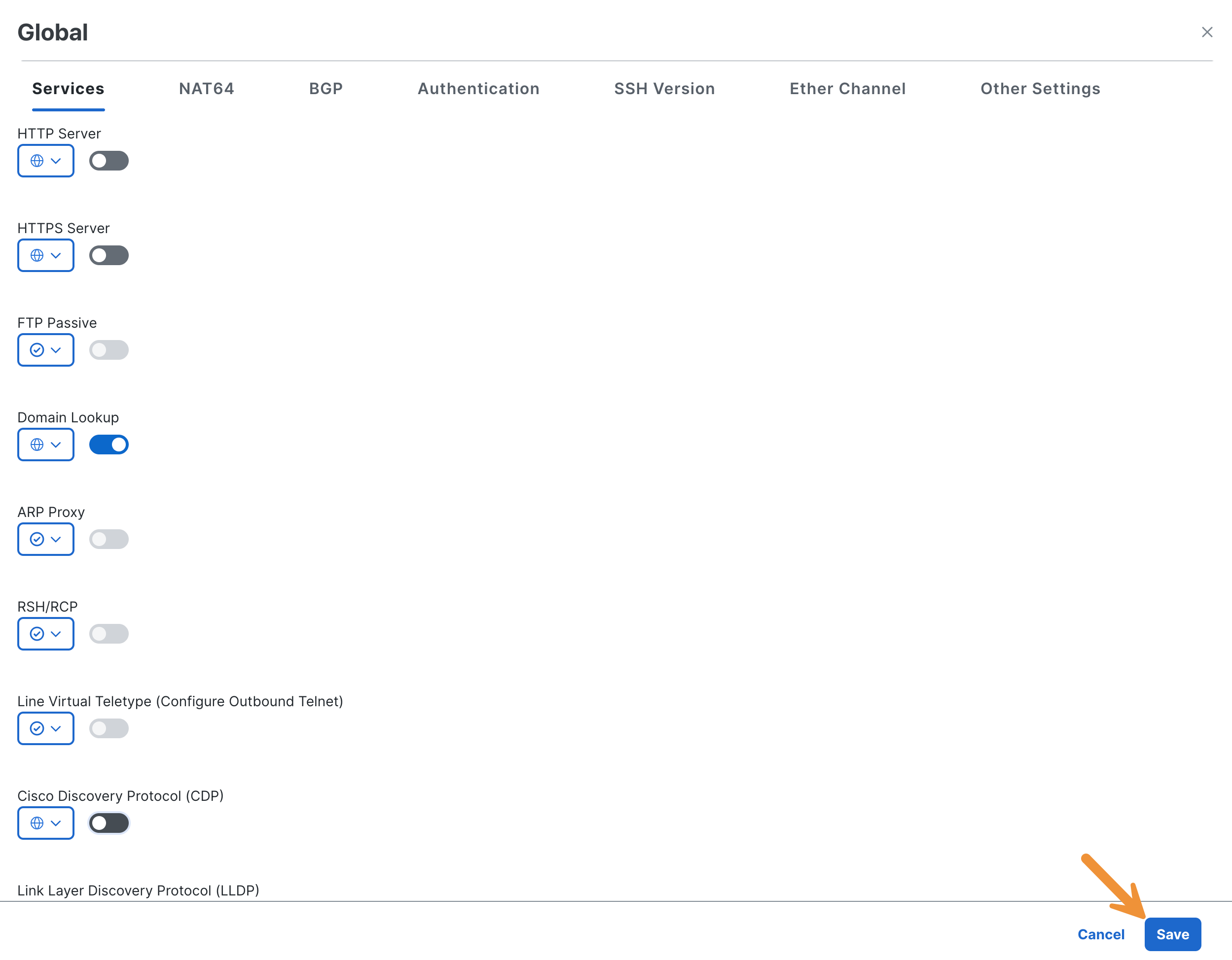 Disable CDP - Save
