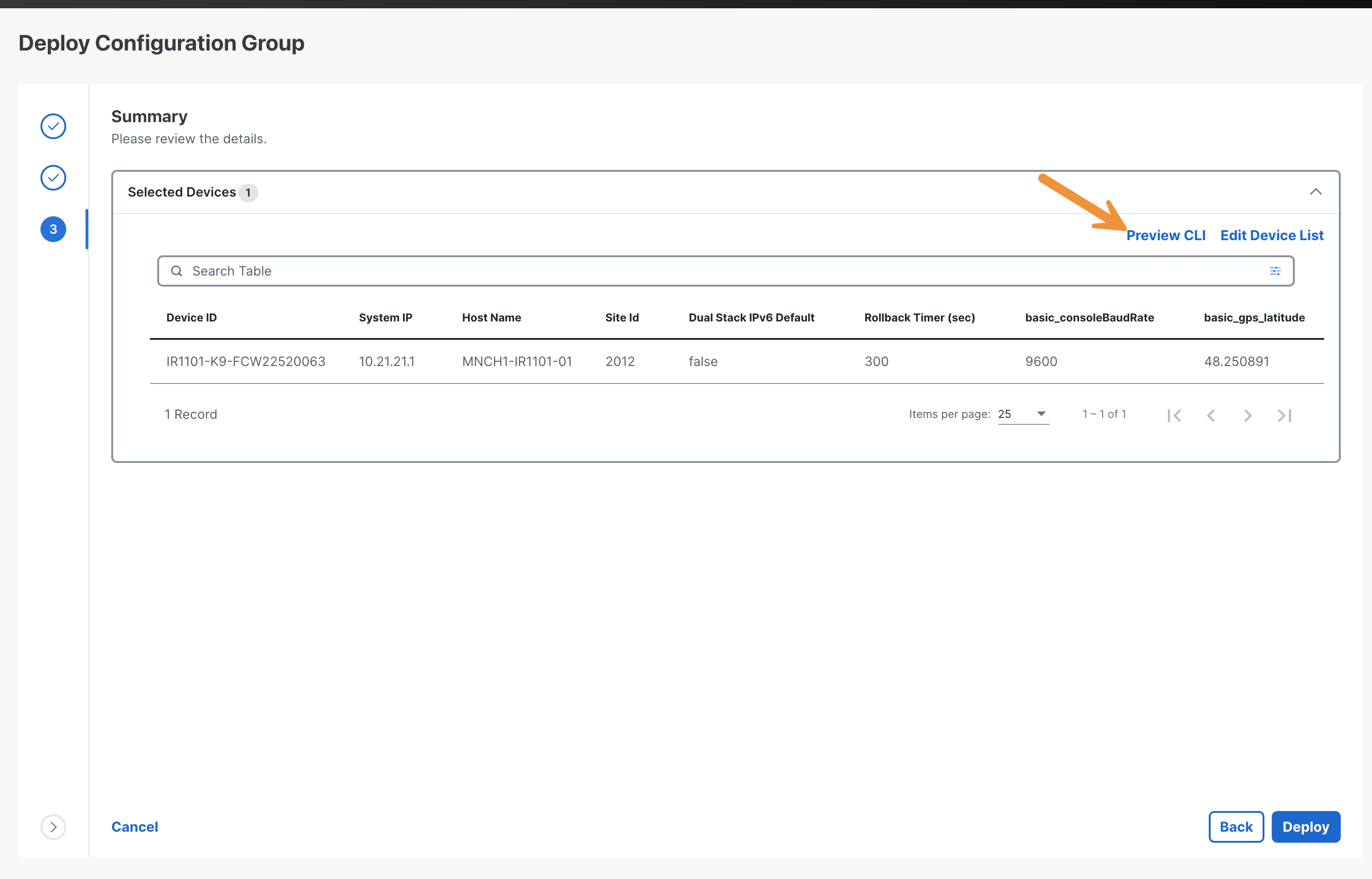 IR1101 preview CLI