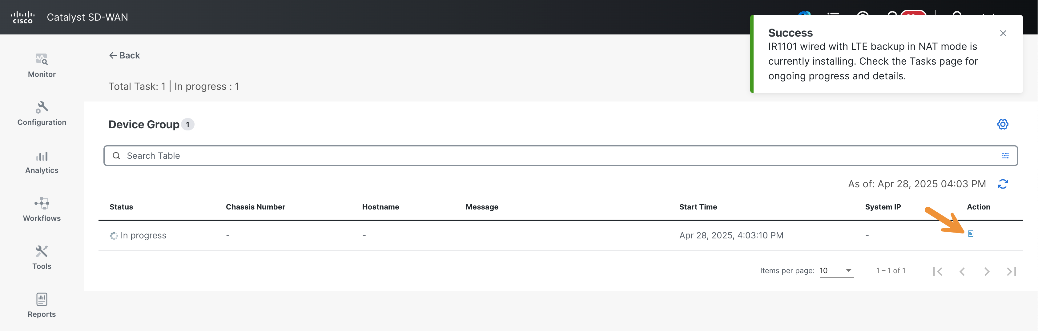 IR1101 task progress