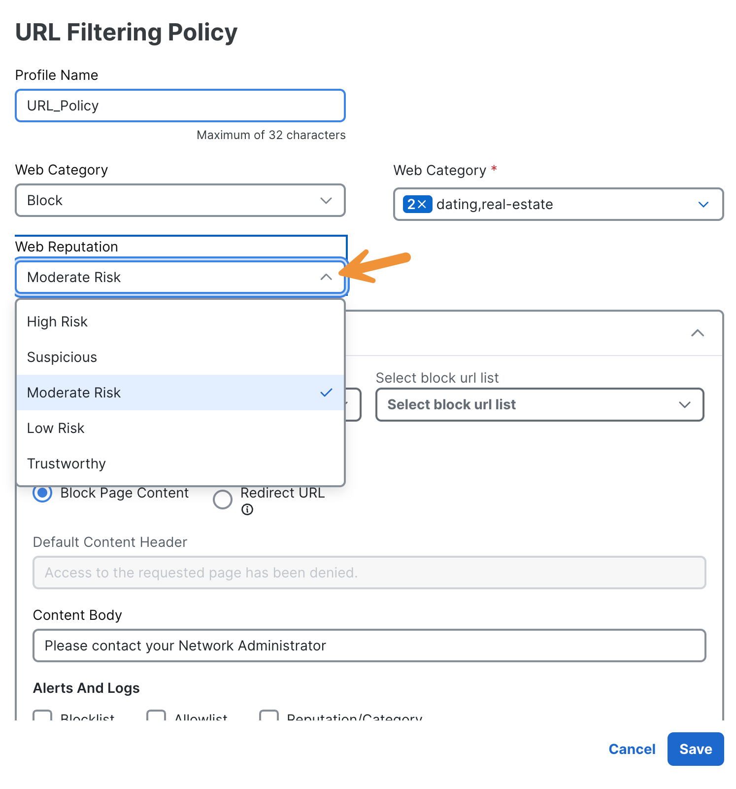 URL Filtering Policy 2