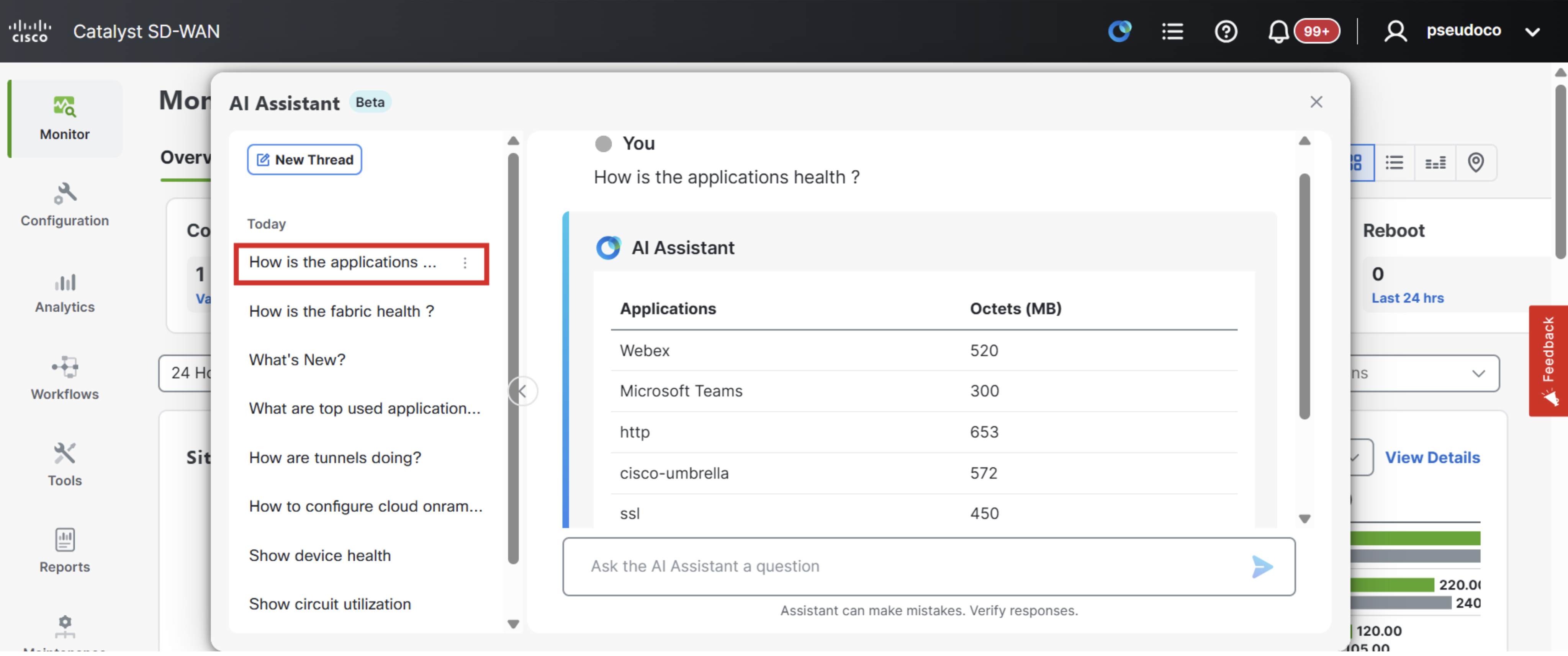 How is the Application health?
