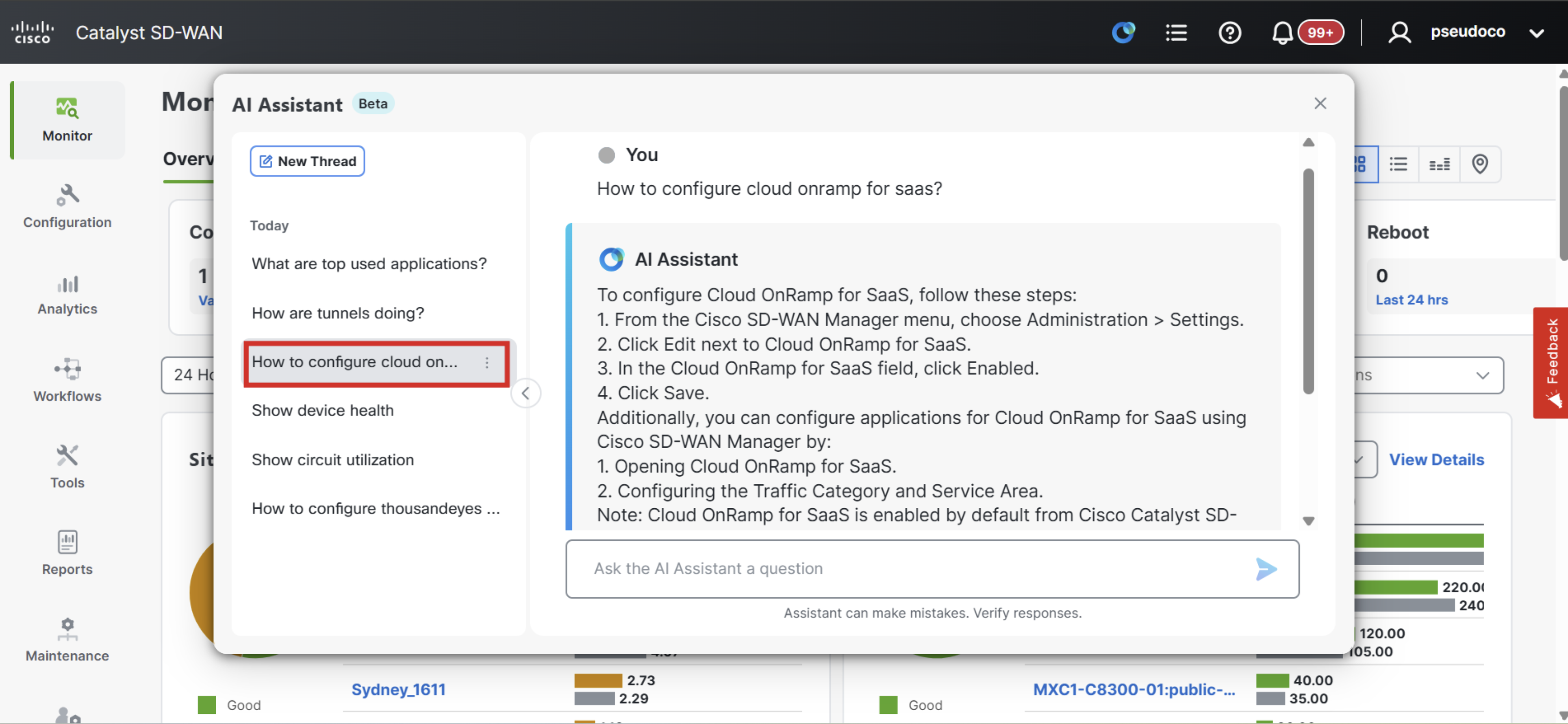 How to Configuration cloud onramp for SaaS?